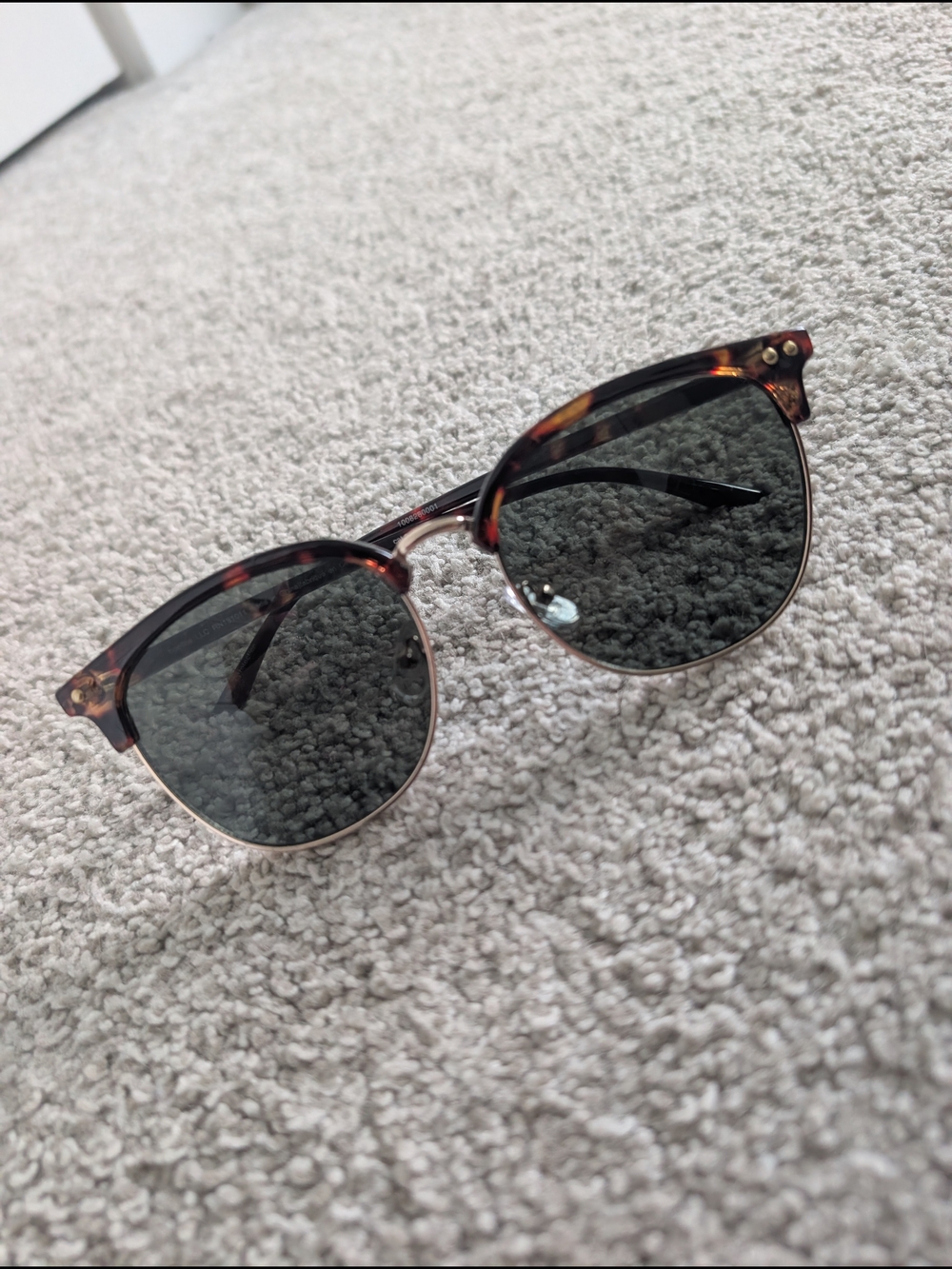 Target Tortoise Shell and Gold Round Sunglasses with Dark Gray Lenses